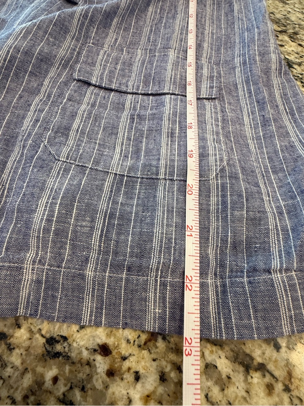 Banana Republic Heritage denim blue white stripe linen blend tank top SZ M - Picture 11 of 13
